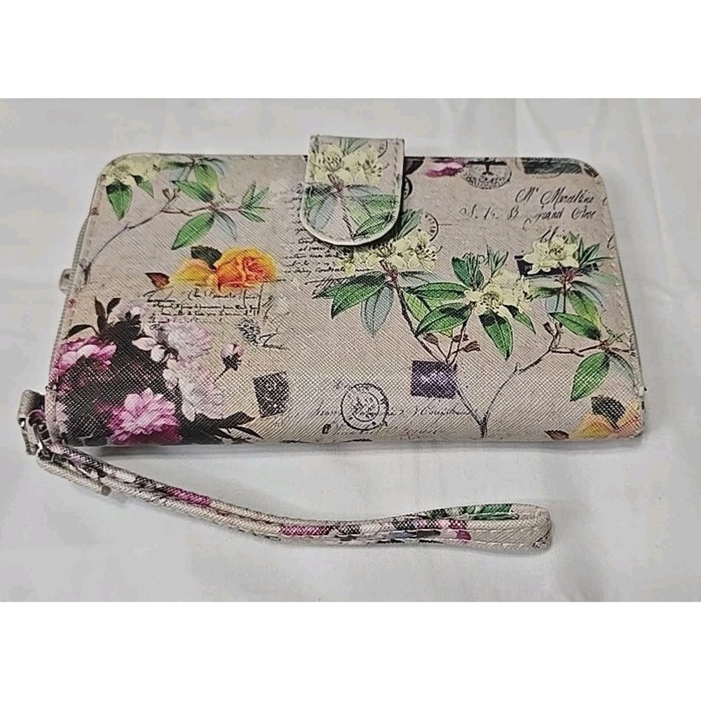 French Inspired Wristlet/Wallet Floral Butterfly